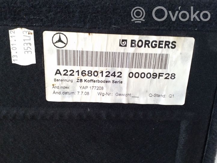 Mercedes-Benz S W221 Wykładzina podłogowa bagażnika A2216801242