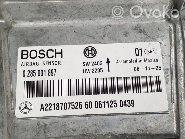 Mercedes-Benz S W221 Oro pagalvių valdymo blokas A2218707526