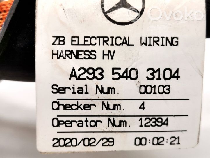 Mercedes-Benz EQC Faisceau de câblage pour moteur A2935403104