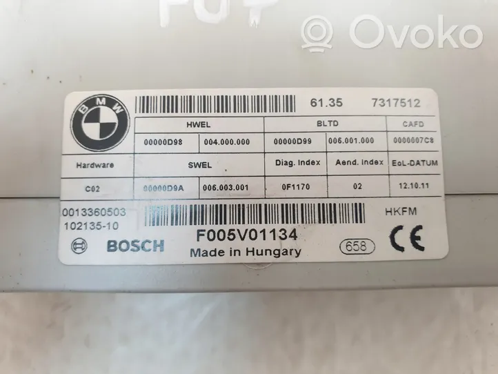 BMW 5 GT F07 Takaluukun/tavaratilan ohjainlaite/moduuli 7317512