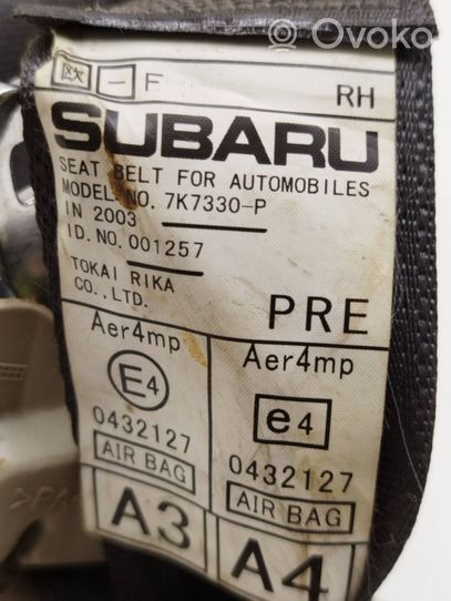 Subaru Legacy Cintura di sicurezza anteriore 7K7330P