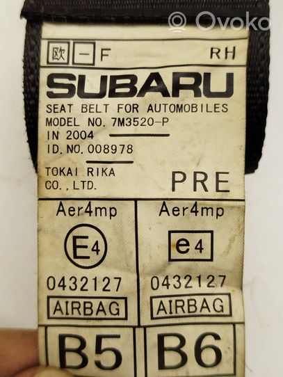 Subaru Legacy Cintura di sicurezza anteriore 7M3520P