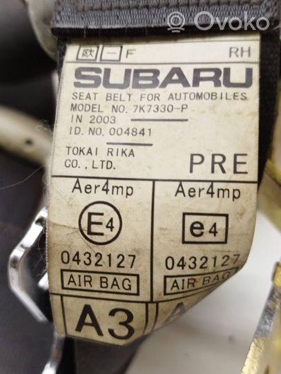 Subaru Legacy Cintura di sicurezza anteriore 7K7330P