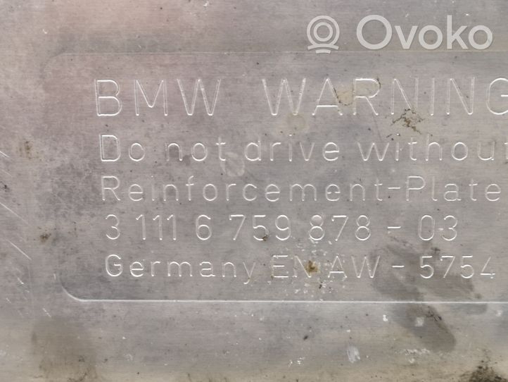 BMW 5 E60 E61 Moottorin alustan välipohjan roiskesuoja 6759878