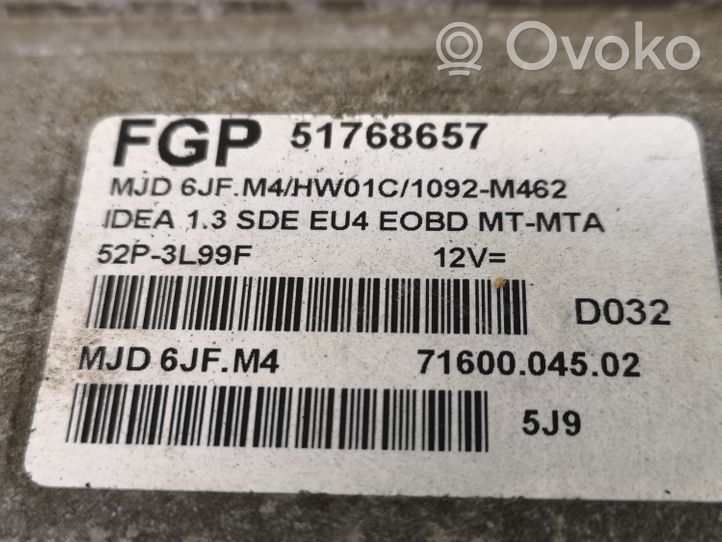 Fiat Idea Calculateur moteur ECU 51768657