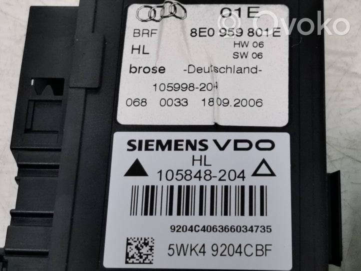 Audi A4 S4 B7 8E 8H Galinis varikliukas langų pakėlėjo 8e0959801e