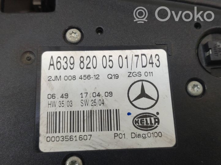 Mercedes-Benz Vito Viano W639 Etuistuimen valo A6398200501