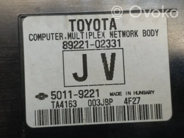 Toyota Auris E180 Muut ohjainlaitteet/moduulit 8922102331