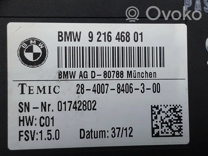 BMW 3 F30 F35 F31 Relè riscaldamento sedile 9216468