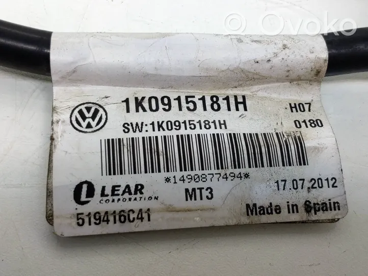 Audi A3 S3 A3 Sportback 8P Câble négatif masse batterie 1K0915181H