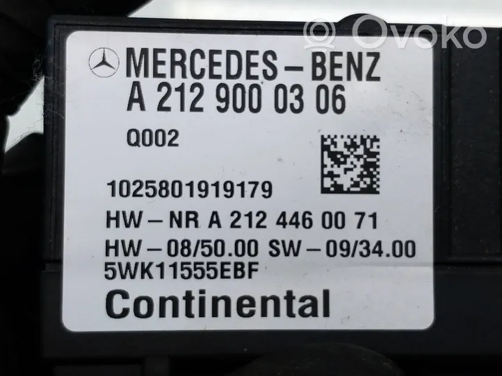 Mercedes-Benz E W212 Degalų (kuro) siurblio valdymo blokas A2129000306