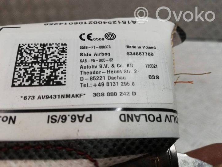 Volkswagen Arteon Sėdynės oro pagalvė 3g8880241d
