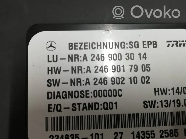 Mercedes-Benz B W246 W242 Käsijarrun ohjainlaite A2469003014