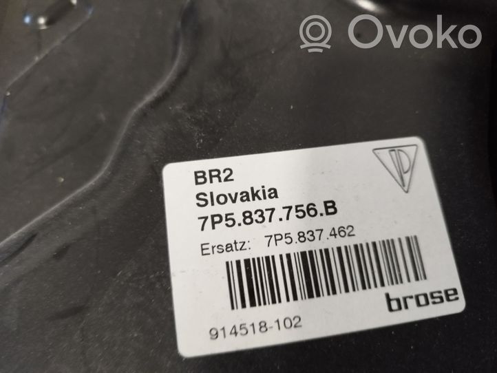 Porsche Cayenne (92A) Meccanismo di sollevamento del finestrino anteriore senza motorino 7P5837756A