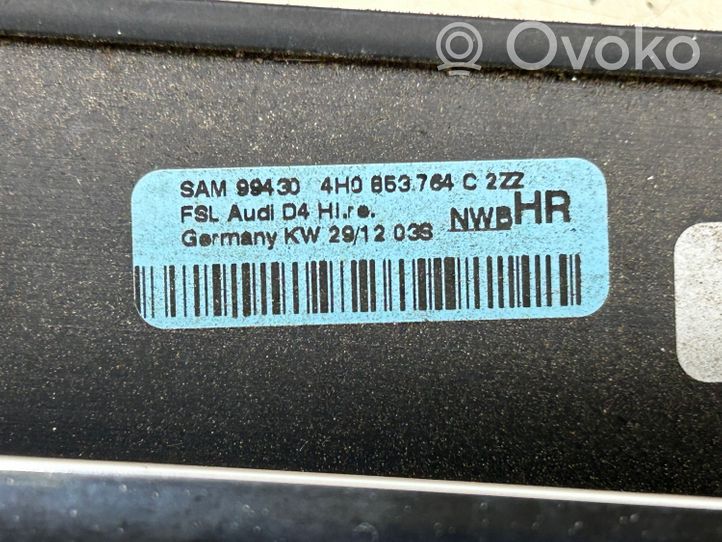 Audi A8 S8 D4 4H Listwa / Uszczelka szyby drzwi tylnych 4H0853764C