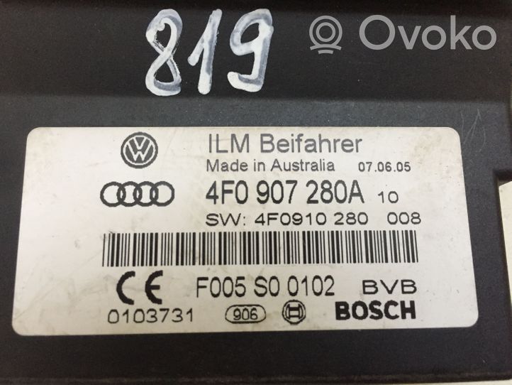 Audi A6 S6 C6 4F Kiti valdymo blokai/ moduliai 4F0907280A