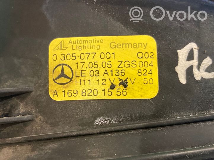 Mercedes-Benz A W169 Światło przeciwmgłowe przednie A1698201656