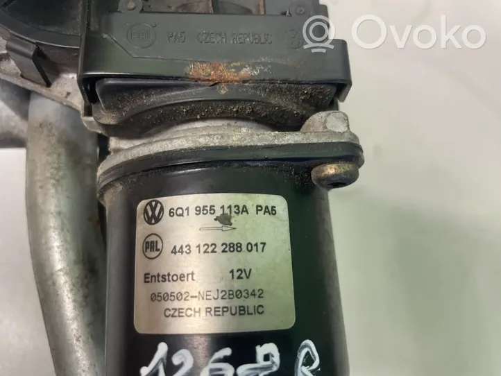 Volkswagen Polo Mechanizm i silniczek wycieraczek szyby przedniej / czołowej 6Q1955113A