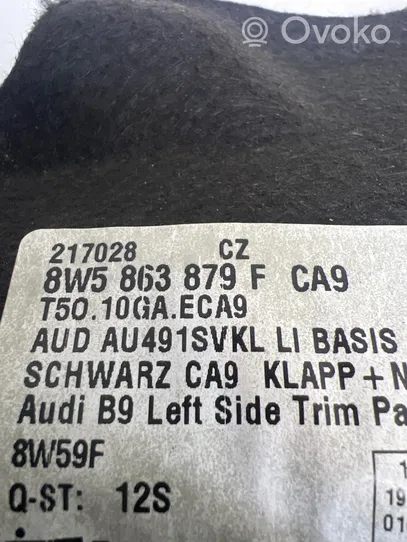 Audi A4 S4 B9 Trunk/boot side trim panel 8W5863879F