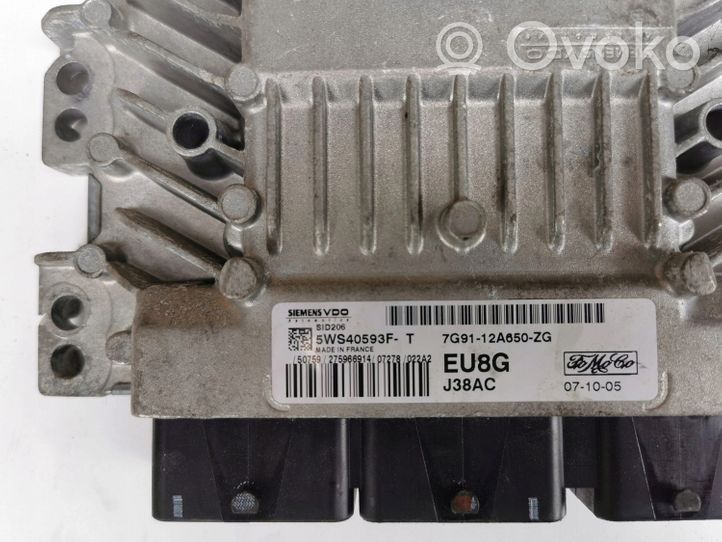 Ford Galaxy Komputer / Sterownik ECU i komplet kluczy 7G91-12A650-ZG