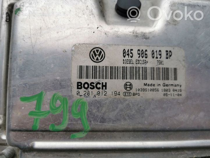 Audi A2 Aizdedzes ECU komplekts 0281012194