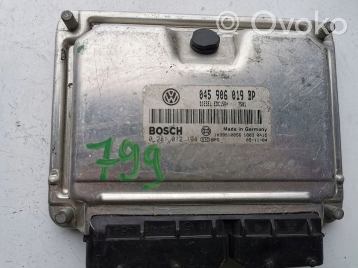 Audi A2 Kit calculateur ECU et verrouillage 0281012194