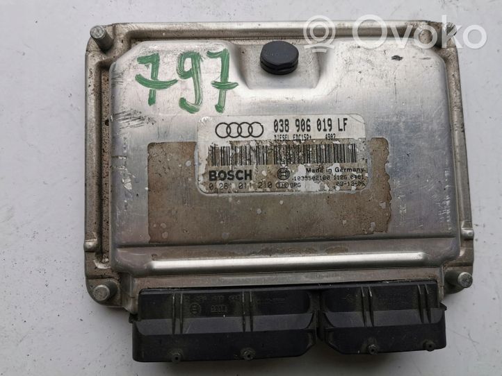 Audi A4 S4 B5 8D Kit centralina motore ECU e serratura 0281011210-