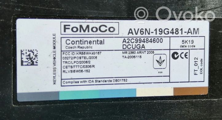 Ford Kuga III Kit calculateur ECU et verrouillage AV6N-19G481-AM