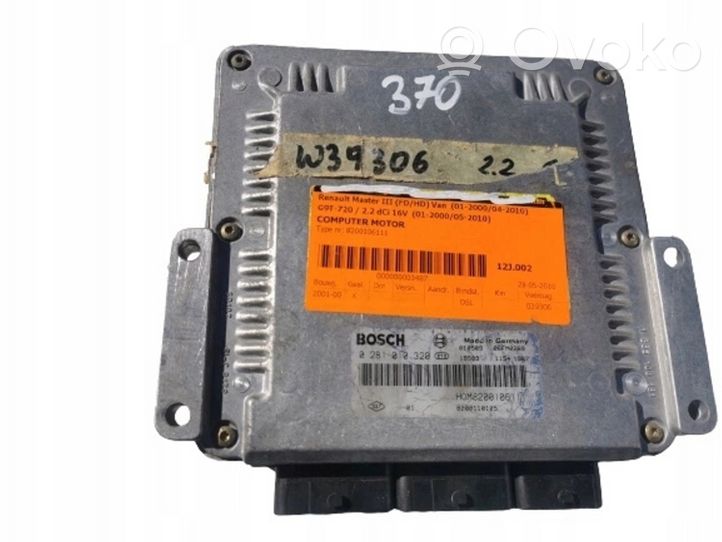 Renault Master I Komputer / Sterownik ECU i komplet kluczy 0281010320