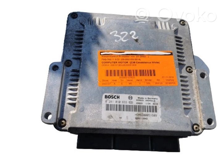 Nissan Primastar Komputer / Sterownik ECU i komplet kluczy 0281010633--