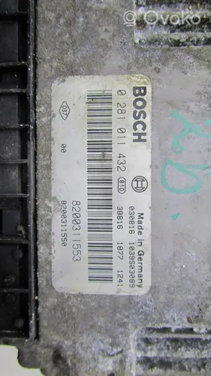 Opel Movano A Komputer / Sterownik ECU i komplet kluczy 0281011432