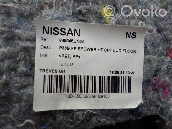 Nissan Qashqai J12 Doublure de coffre arrière, tapis de sol 849046UN0A