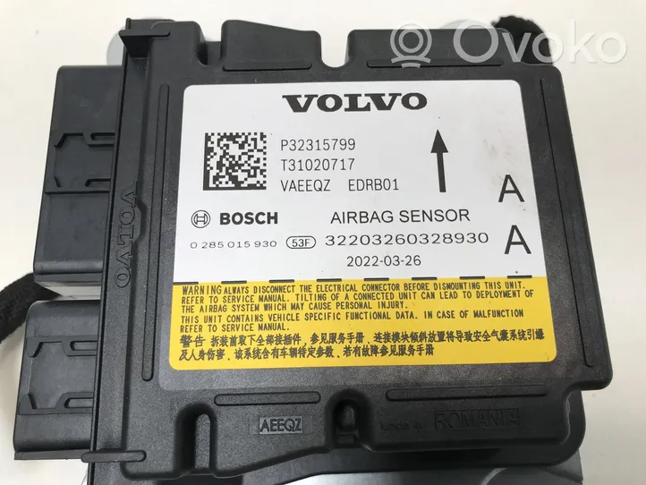 Volvo XC40 Sterownik / Moduł Airbag 32315799