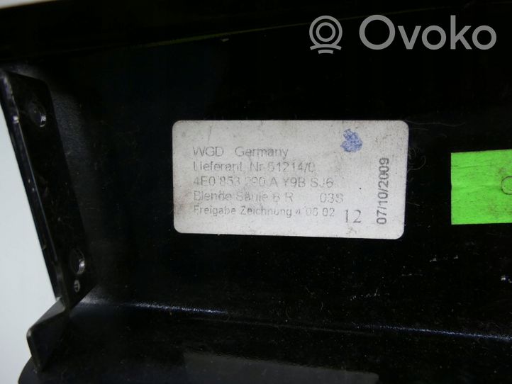 Audi A8 S8 D3 4E (B) Pilarin verhoilu (ulkopuolinen) 4E0853290A