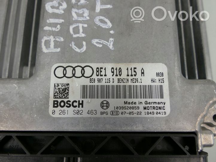 Audi A4 S4 B7 8E 8H Moottorin ohjainlaite/moduuli 8E1910115A