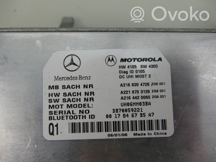 Mercedes-Benz S W221 Centralina/modulo telefono A2168204726