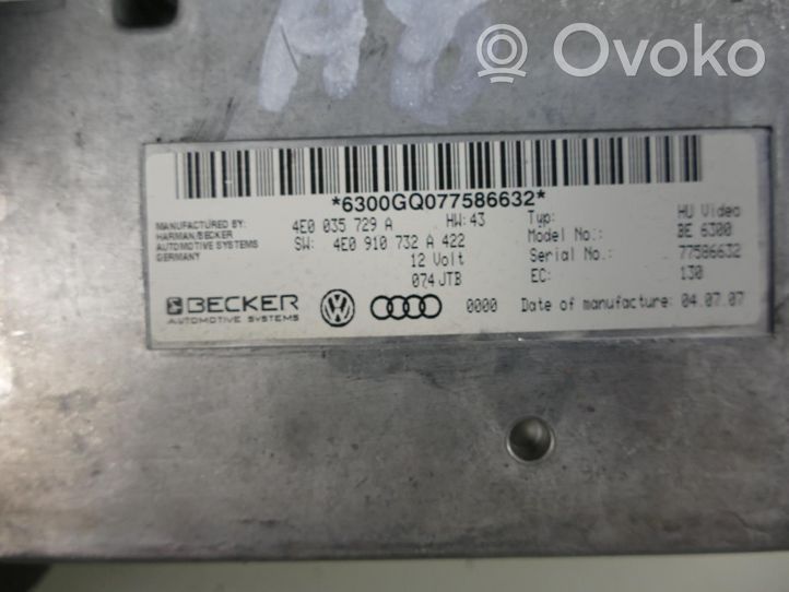 Audi A8 S8 D3 4E Hi-Fi-äänentoistojärjestelmä 4E0035729A