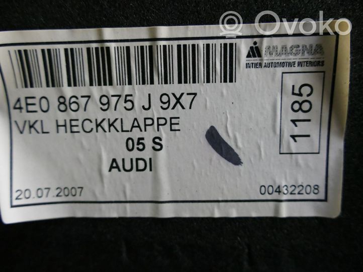 Audi A8 S8 D3 4E Muu vararenkaan verhoilun elementti 4E0867975J