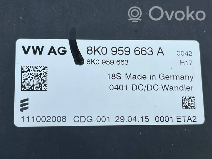 Audi A8 S8 D4 4H Maitinimo valdymo blokas 8K0959663A