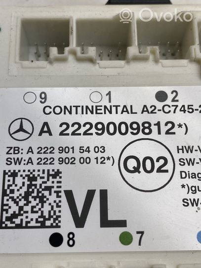 Mercedes-Benz S W222 Centralina/modulo portiere A2229009812
