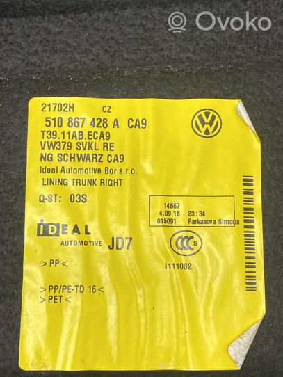 Volkswagen Golf Sportsvan Dolny panel schowka koła zapasowego 510867428A