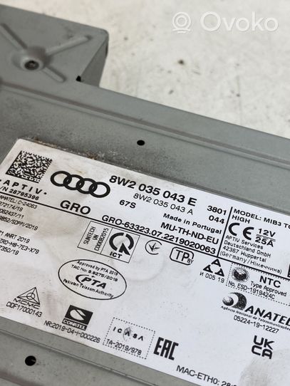 Audi A4 S4 B9 8W Pääyksikkö multimedian ohjaus 8W2035043E