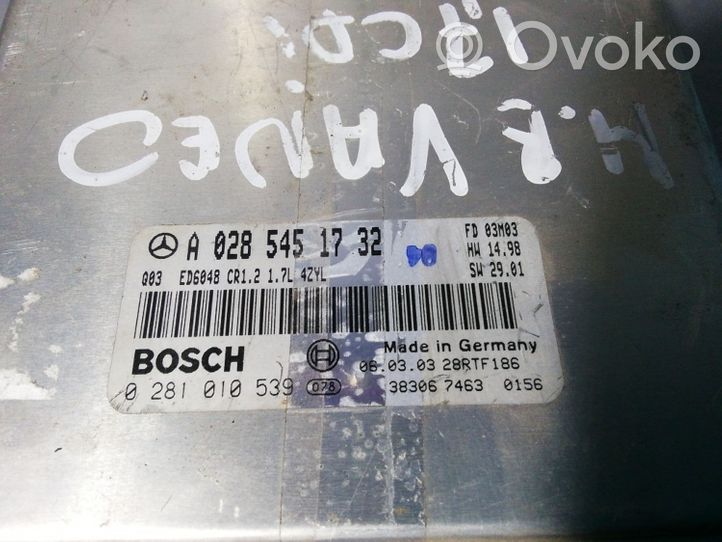 Mercedes-Benz Vaneo W414 Vadības bloks A0285451732