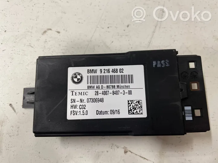 BMW X4 F26 Modulo di controllo sedile 921646802