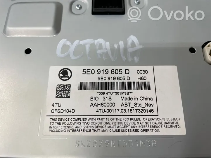 Skoda Octavia Mk3 (5E) Monitor/display/piccolo schermo 5E0919605