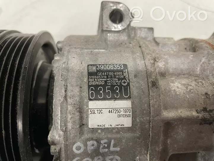 Opel Corsa E Compressore aria condizionata (A/C) (pompa) 39006353