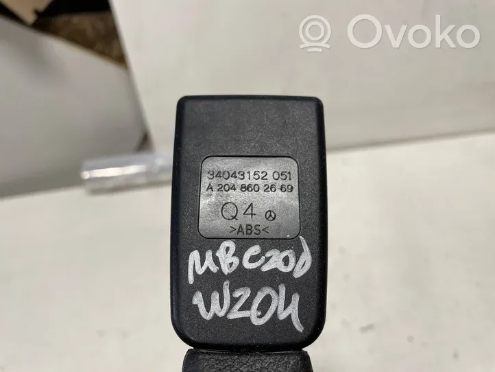 Mercedes-Benz C W204 Klamra środkowego pasa bezpieczeństwa fotela tylnego A2048602669