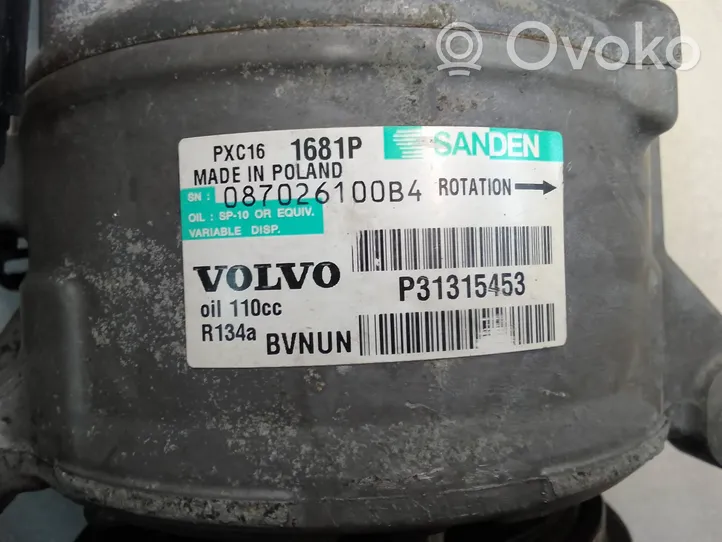 Volvo V60 Kompresor / Sprężarka klimatyzacji A/C 31315453