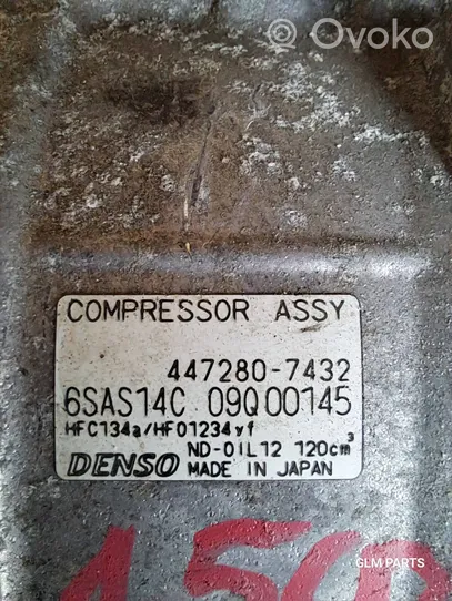 Mercedes-Benz A W176 Ilmastointilaitteen kompressorin pumppu (A/C) 447280-7432