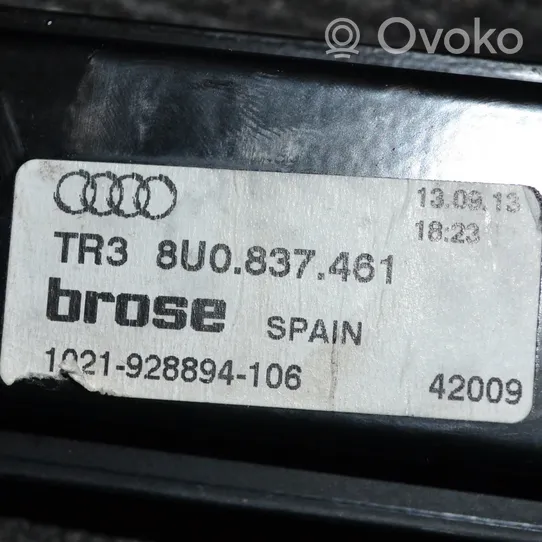 Audi Q3 8U Priekinio el. lango pakėlimo mechanizmo komplektas 8U0837461